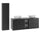 Ensemble meuble double vasque 140cm 2 niches et colonne Lexa Noir