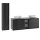 Ensemble meuble double vasque 140cm 2 niches et colonne Lexa Noir