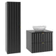 Ensemble meuble simple vasque 60cm et colonne Lexa Noir