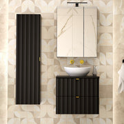 Ensemble meuble simple vasque 60cm et colonne Lexa Noir