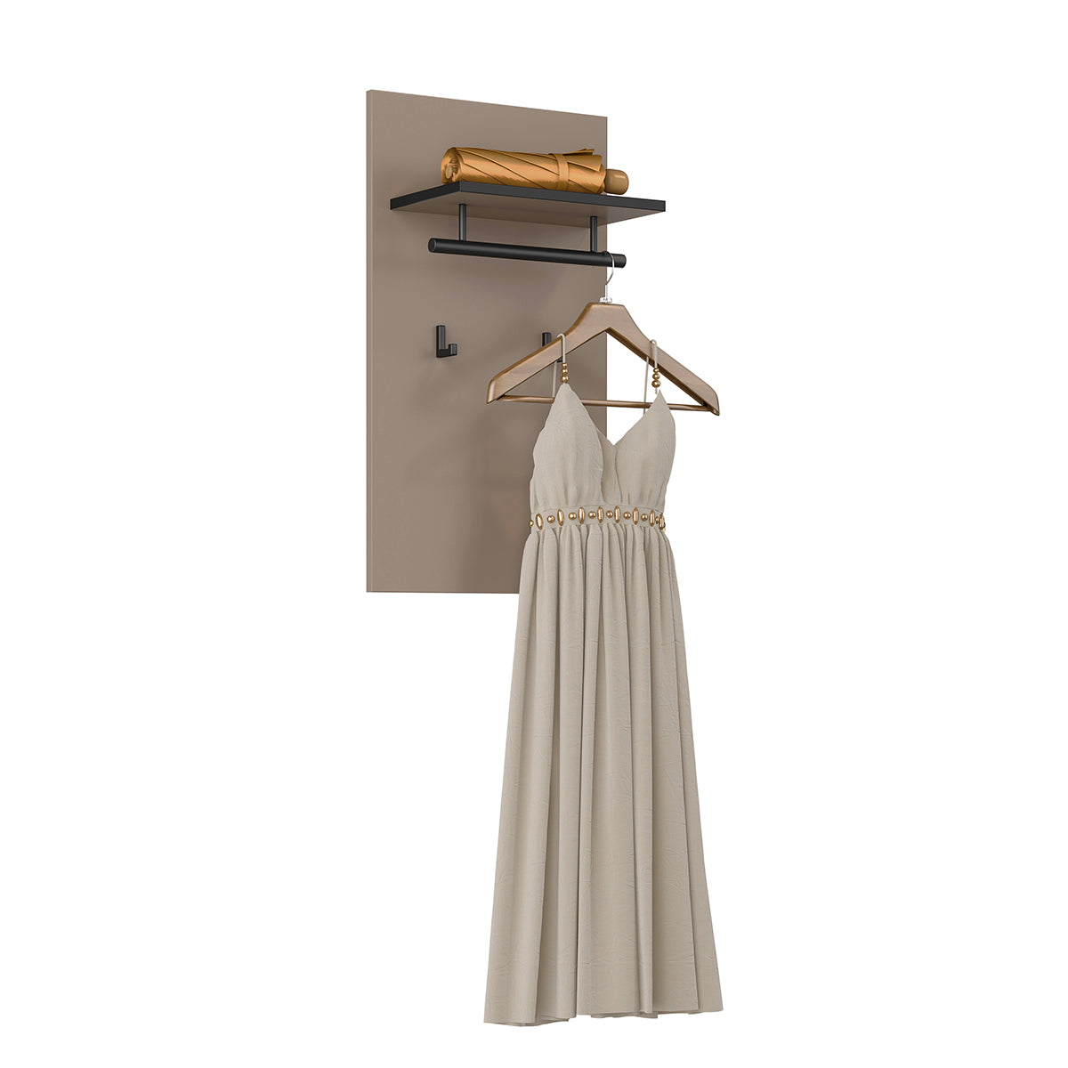 Porte-manteau mural 2 pantères Lilia Taupe - vue 3