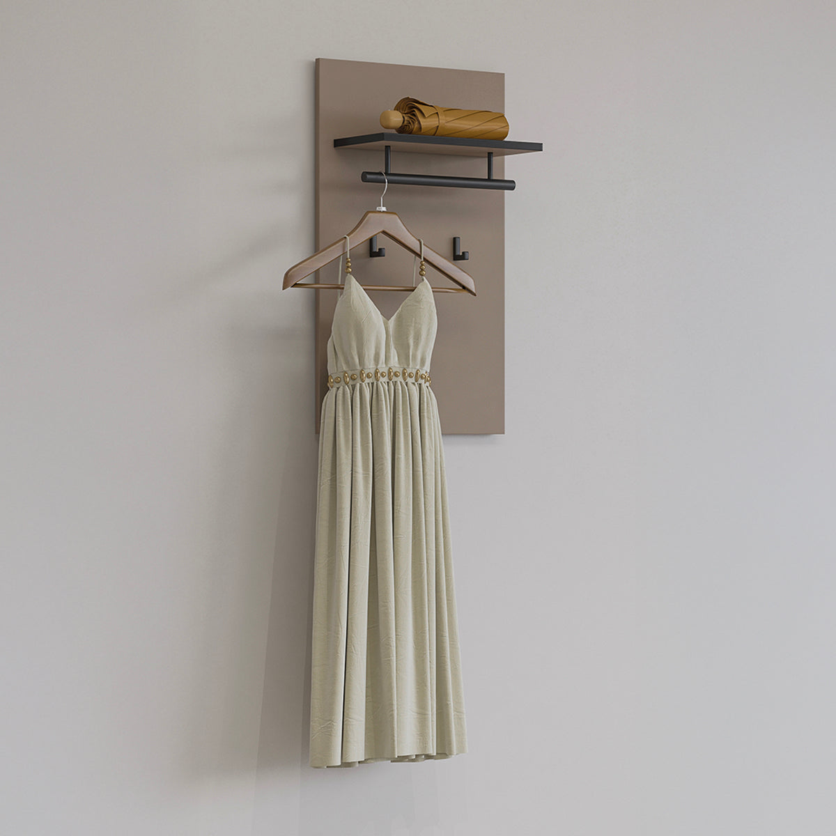 Porte-manteau mural 2 pantères Lilia Taupe - vue 2