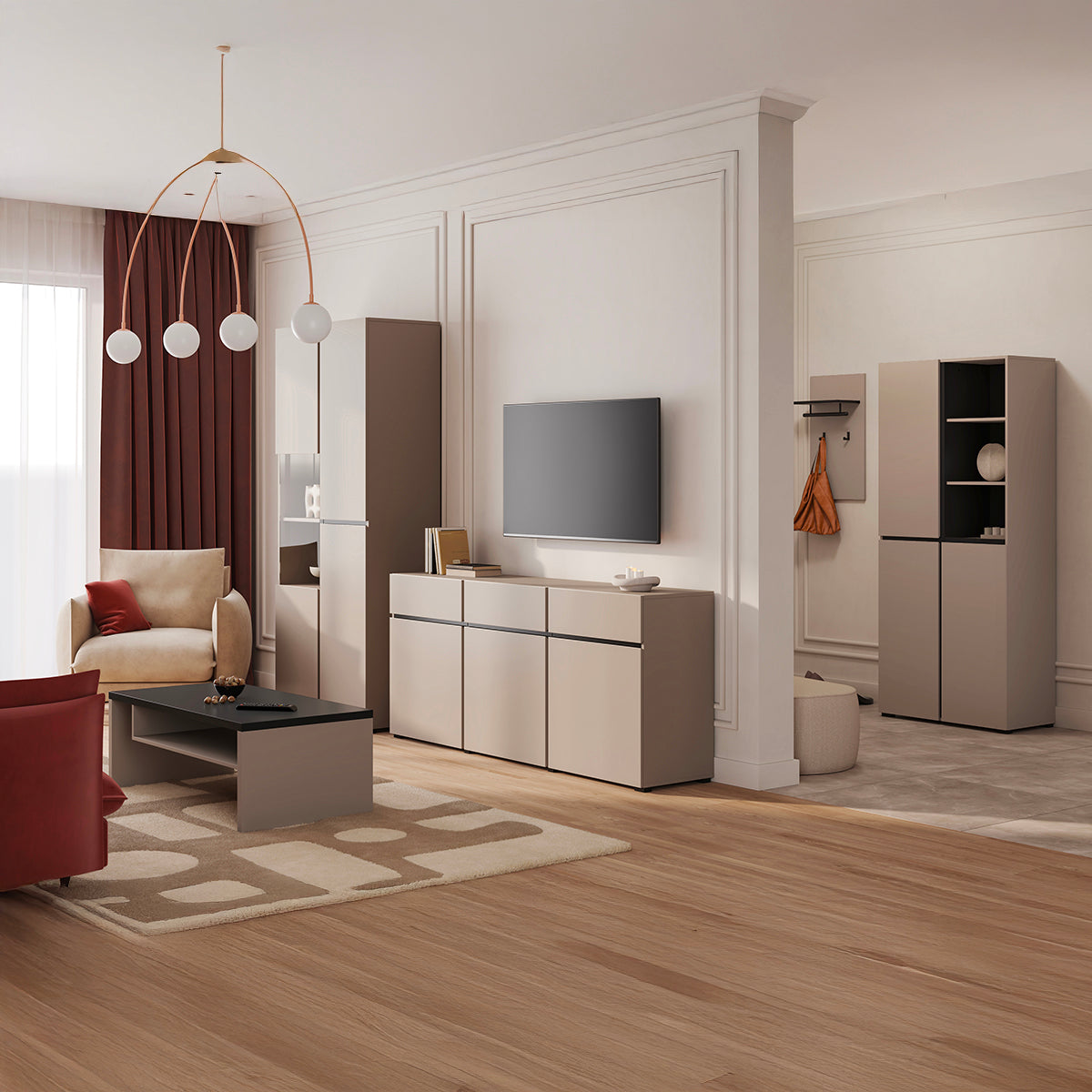 Vaisselier 2 portes Lilia Taupe - vue 5