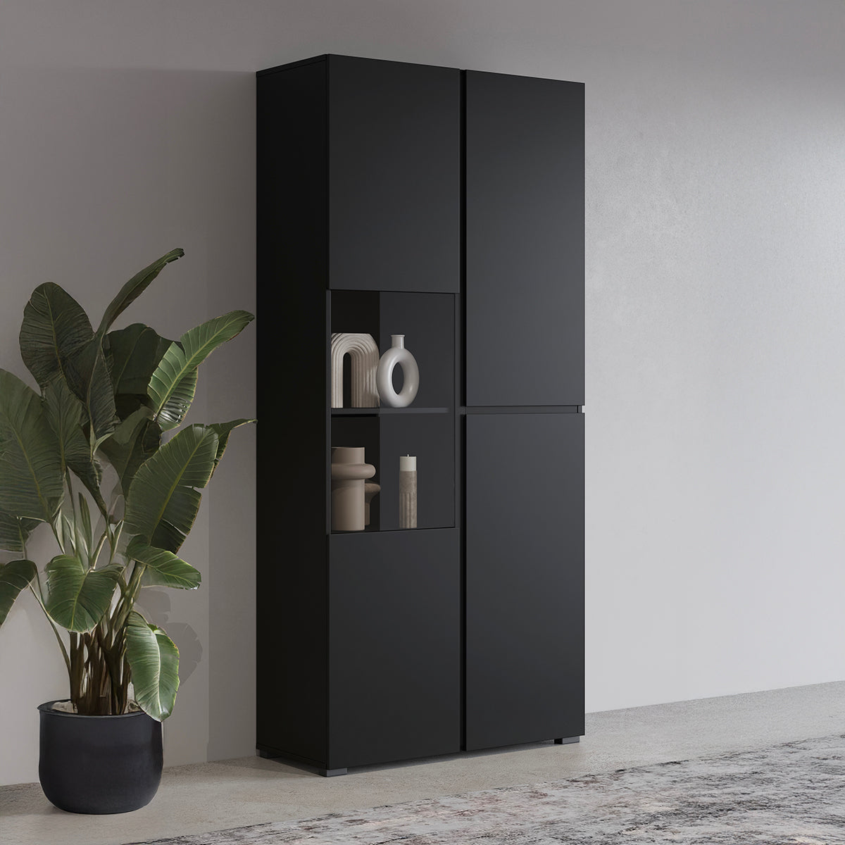 Vaisselier 2 portes Lilia Noir - vue 2
