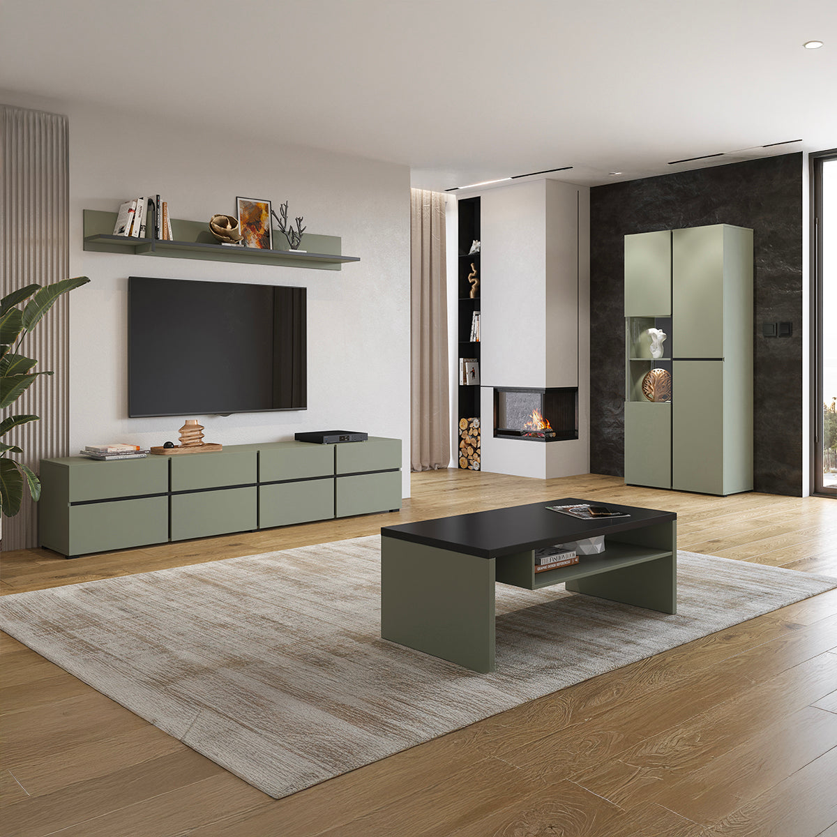 Vaisselier 2 portes Lilia Vert - vue 5