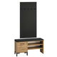 Meuble entrée porte-manteau et banc à chaussures 1 porte Liora Bois et Noir