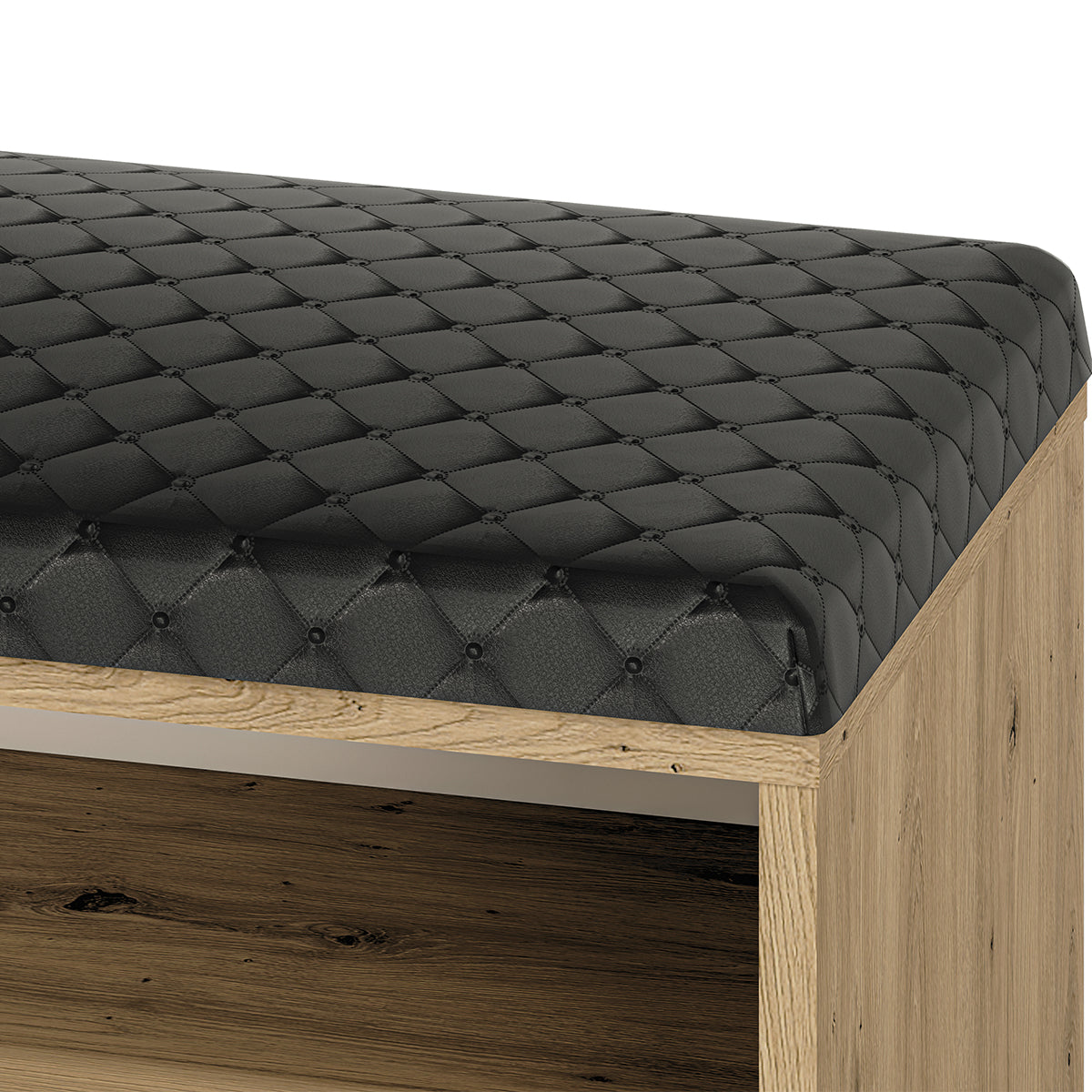 Meuble entrée porte-manteau et banc à chaussures 1 porte Liora Bois - vue 5