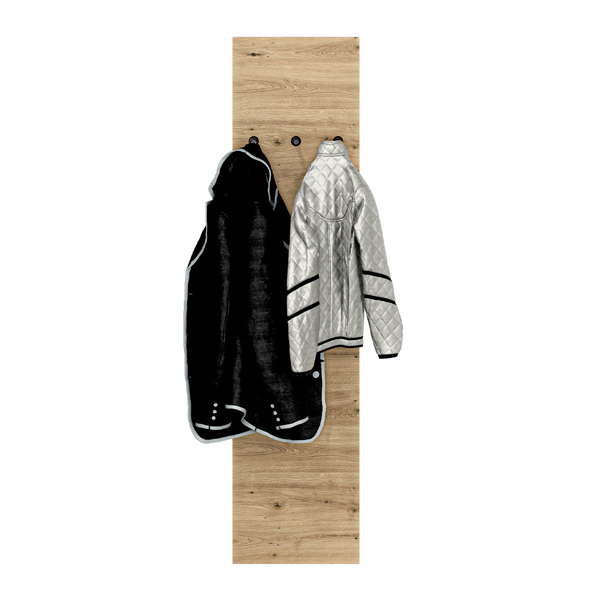 Porte-manteau mural 3 patères Liora Bois - vue 2