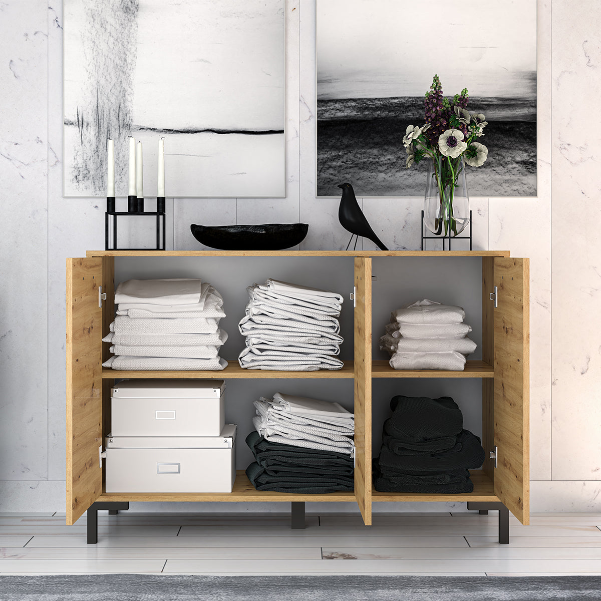 Buffet 3 portes Liora Bois - vue 4