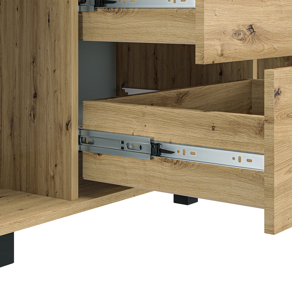 Buffet 2 portes 3 tiroirs 138 cm Liora Bois - vue 2