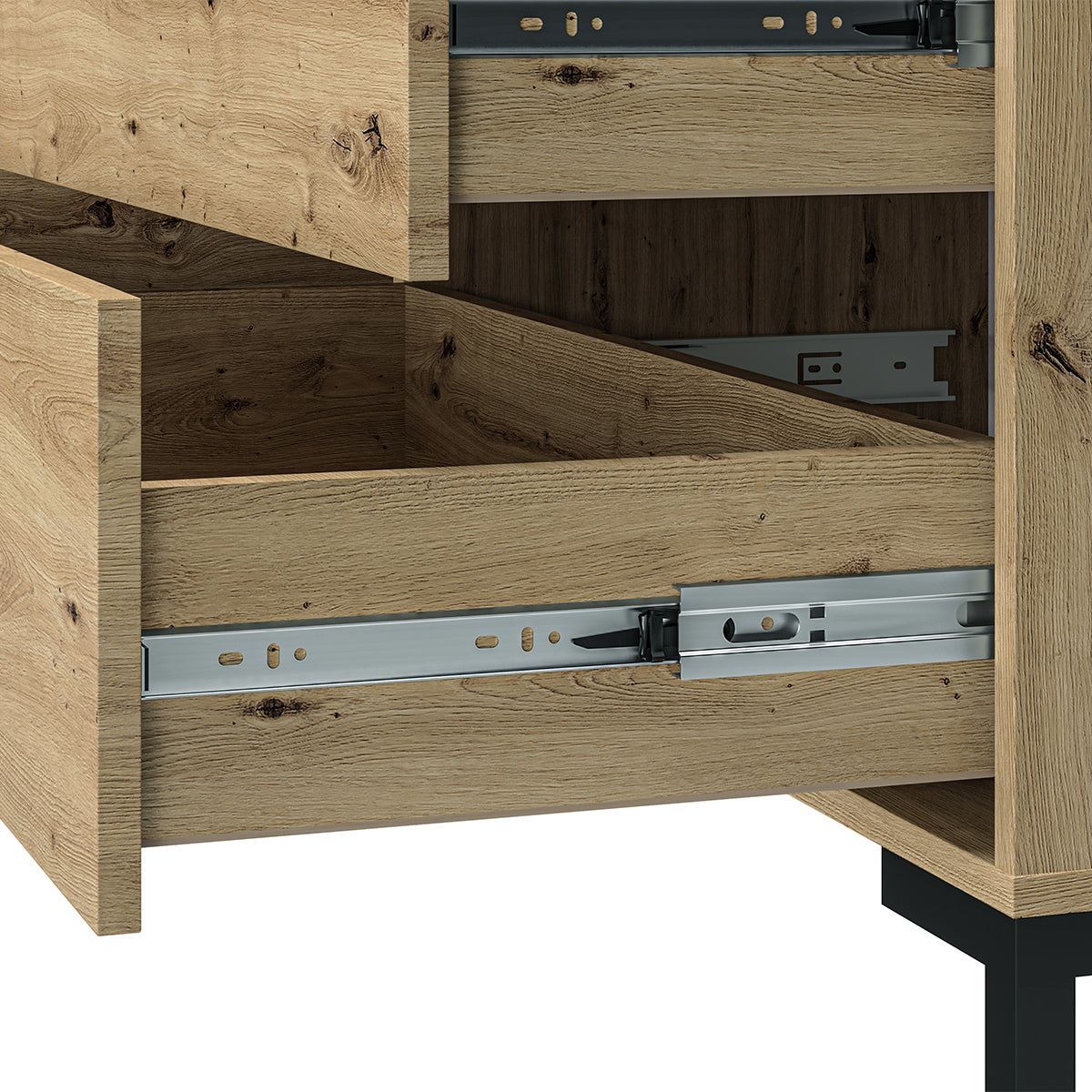 Buffet 2 portes 3 tiroirs 160 cm Liora Bois - vue 2