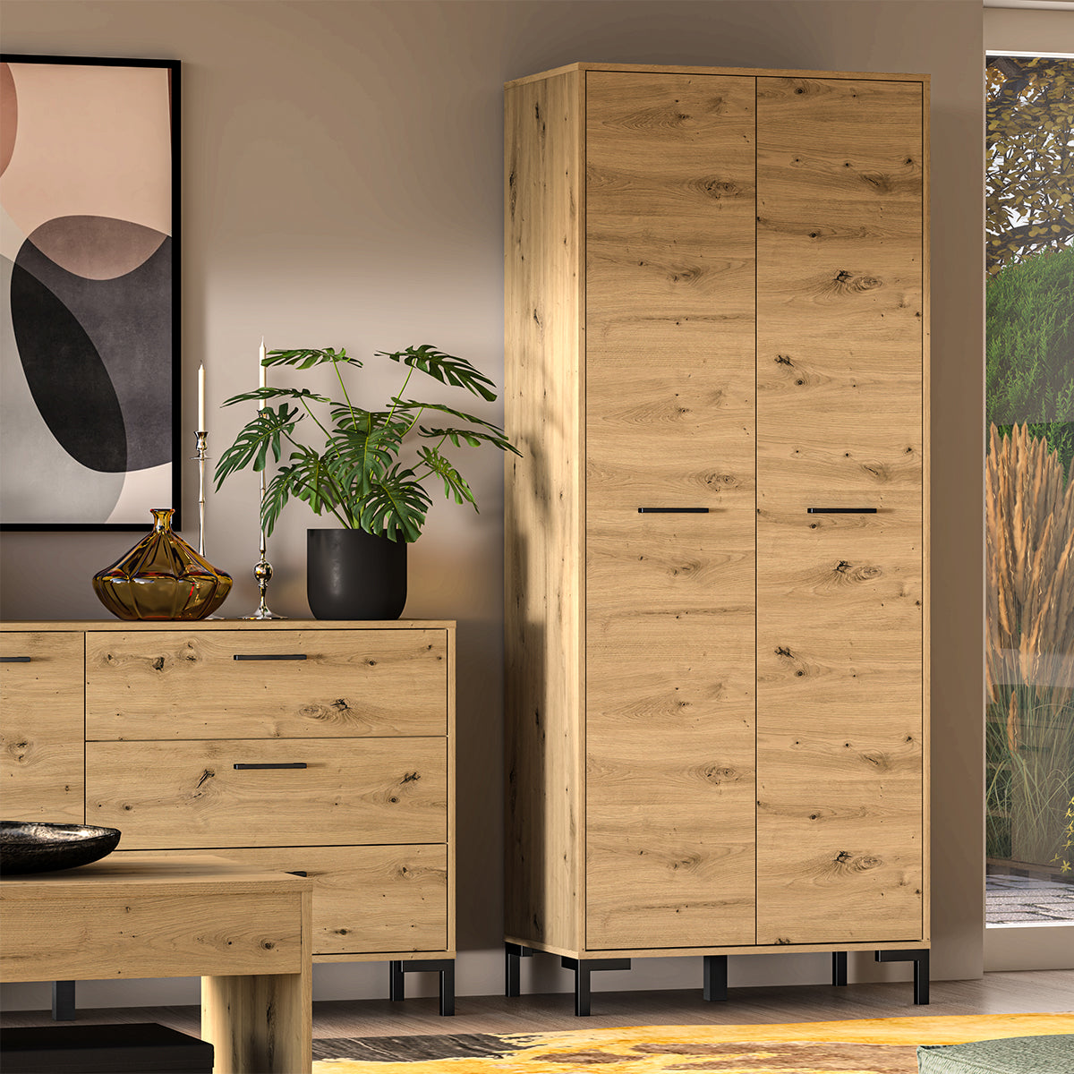 Armoire 2 portes Liora Bois - vue 4