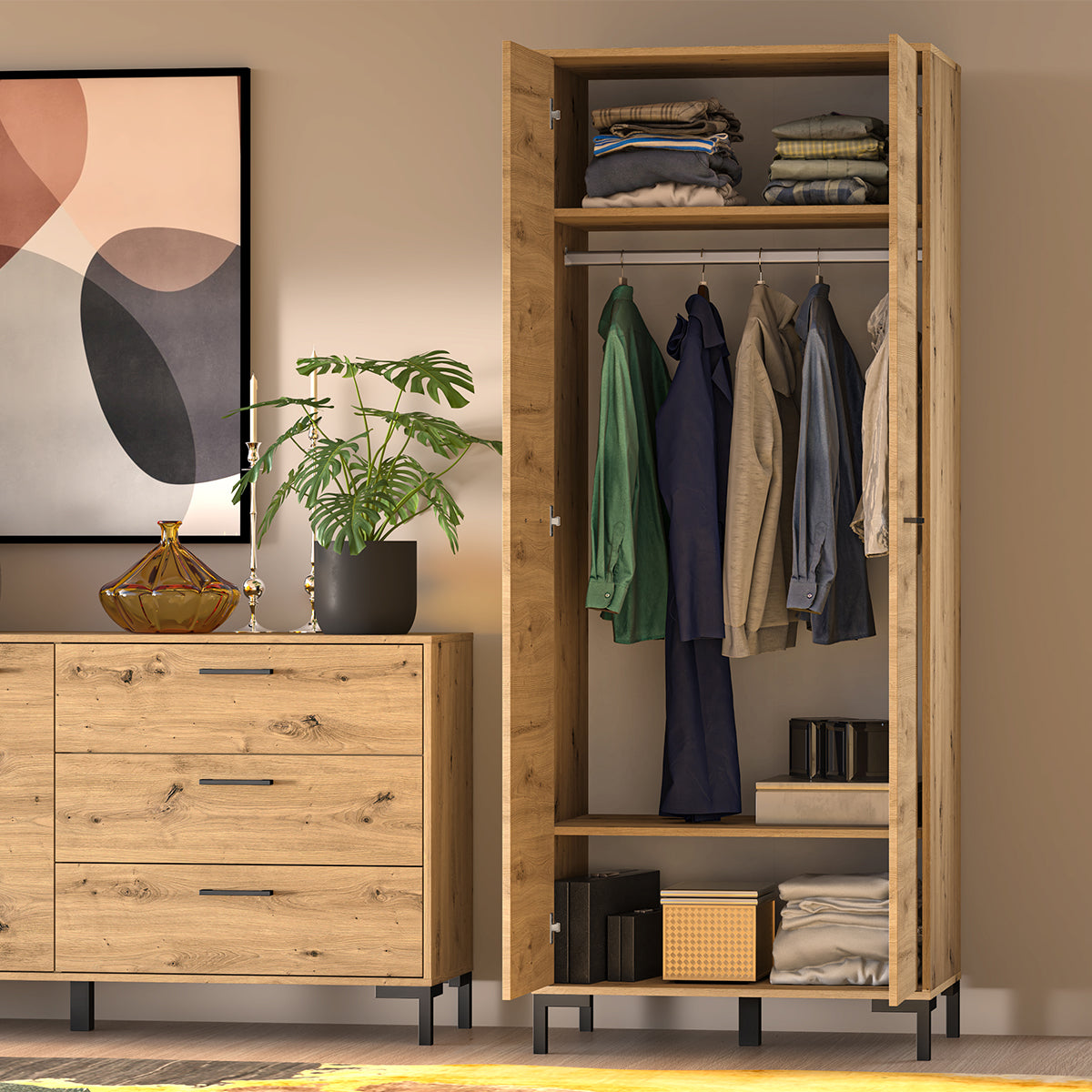 Armoire 2 portes Liora Bois - vue 5