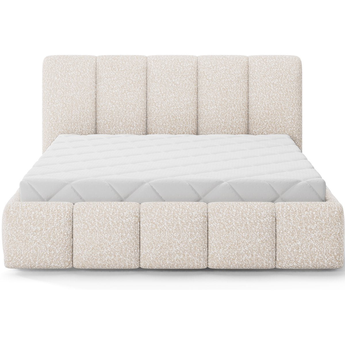 Lit 140x200 sommier inclus Klaus Bouclé Beige - vue 3