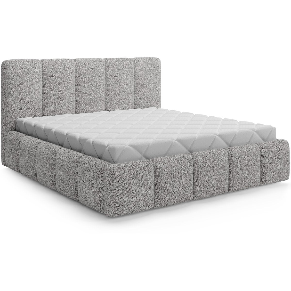 Lit 140x200 sommier inclus Klaus Bouclé Gris - vue 2