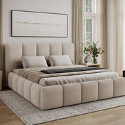 Lit 160x200 sommier inclus Klaus Texturé Beige