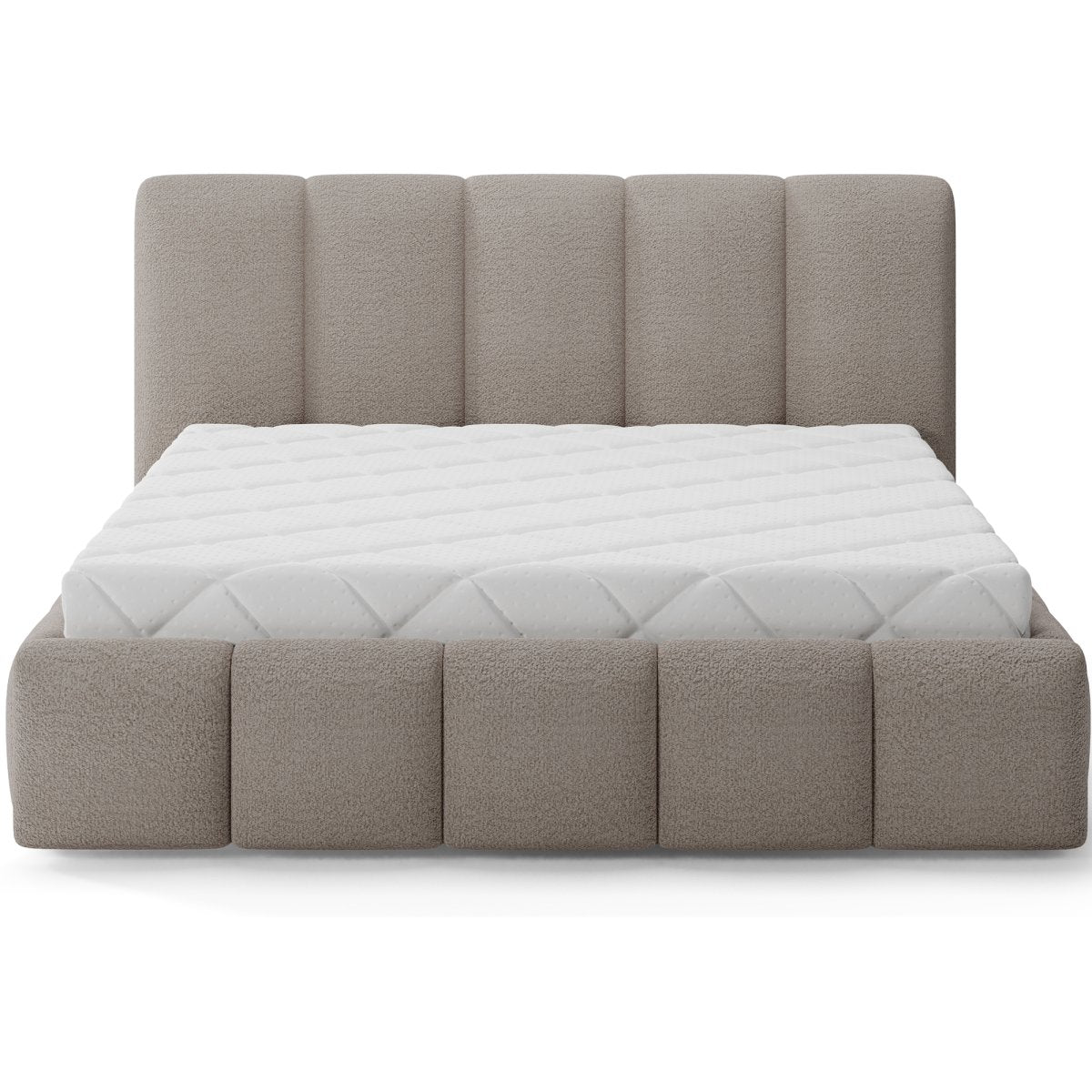 Lit 160x200 sommier inclus Klaus Texturé Cachemire - vue 3