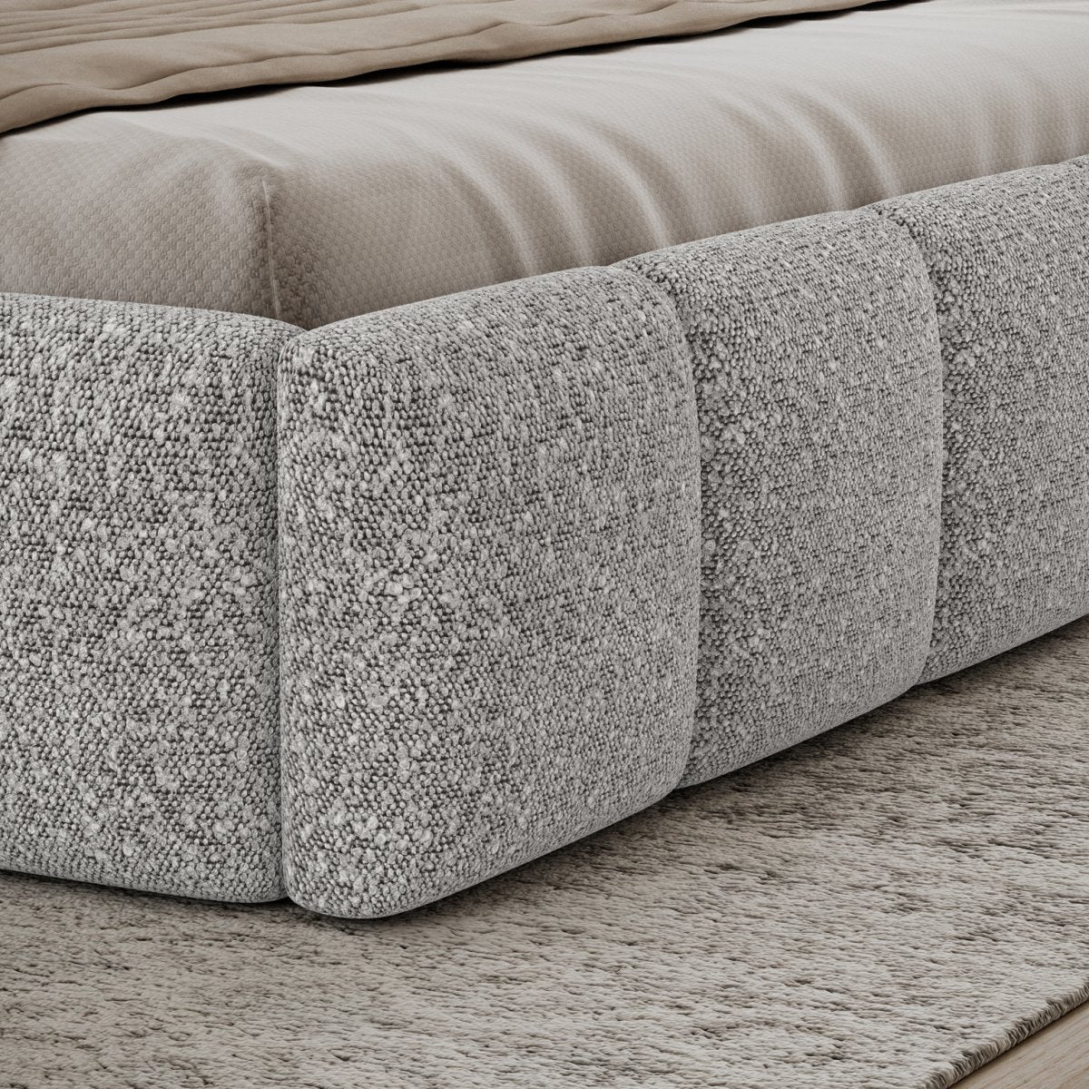 Lit 180x200 sommier inclus Klaus Bouclé Gris - vue 5