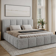 Lit 180x200 sommier inclus Klaus Bouclé Gris