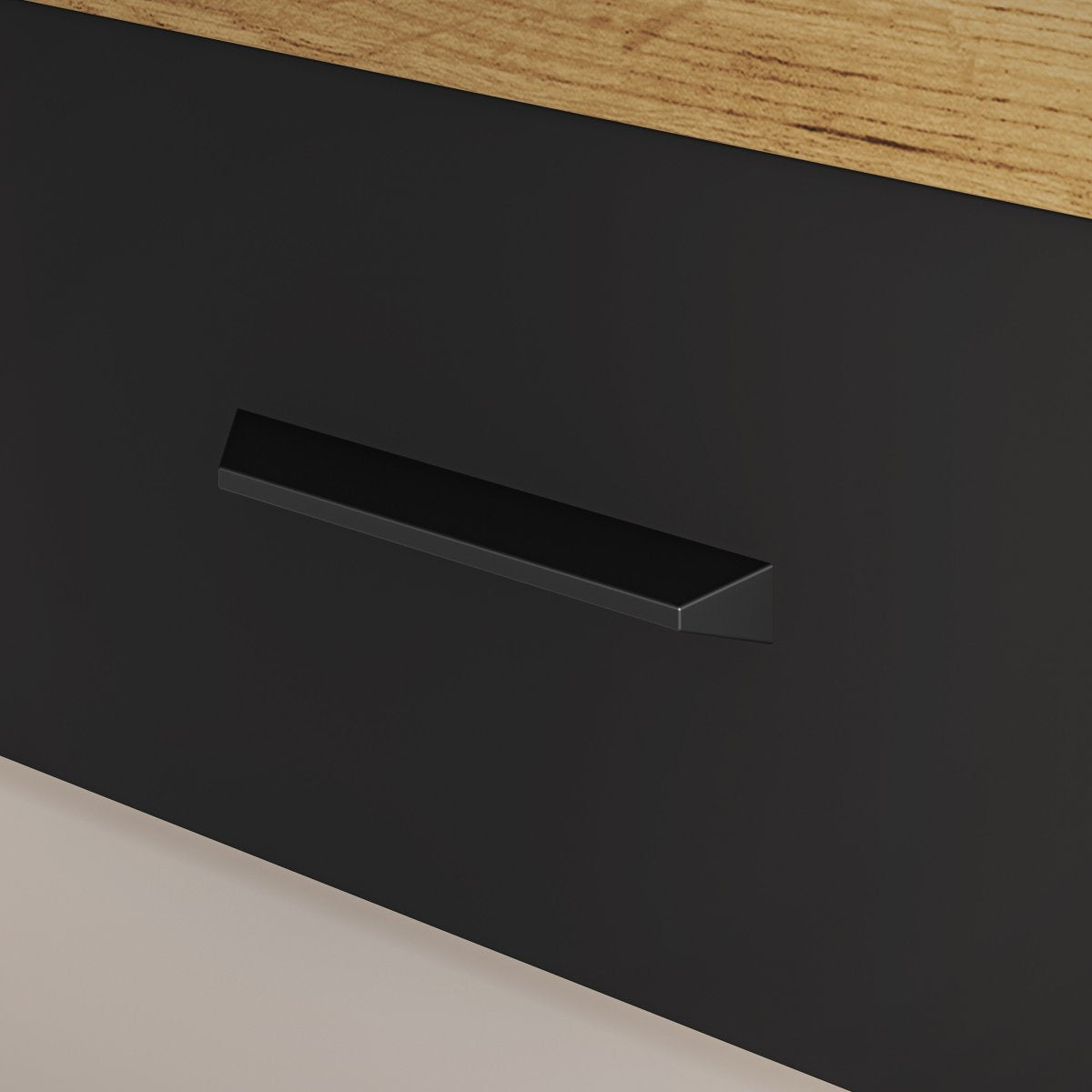 Lit 90x200 sommier et tiroir inclus Zoran Noir et Bois - vue 6