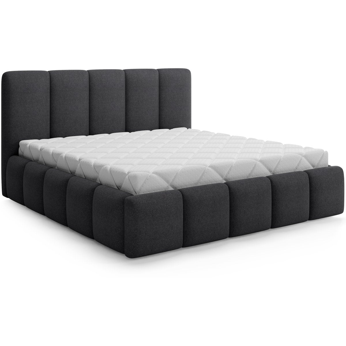 Lit coffre 140x200 sommier inclus Klaus Gris Foncé - vue 2