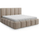 Lit coffre 140x200 sommier inclus Klaus Velours Beige