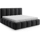 Lit coffre 140x200 sommier inclus Klaus Velours Gris foncé