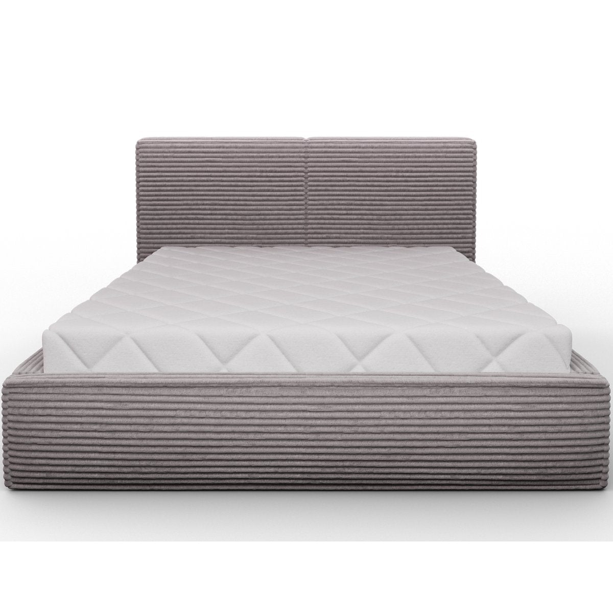 Lit coffre 160x200 sommier inclus Nox Velours côtelé Gris - vue 3