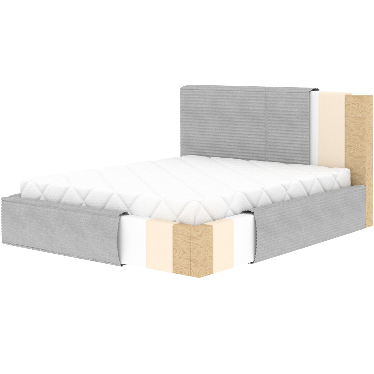 Lit coffre 160x200 sommier inclus Nox Velours côtelé Noir - vue 9
