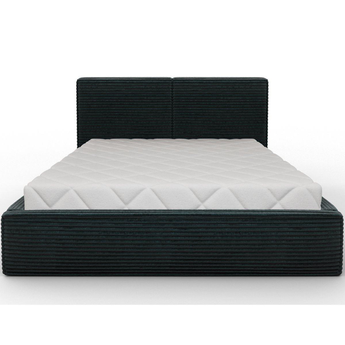 Lit coffre 160x200 sommier inclus Nox Velours côtelé Vert foncé - vue 3
