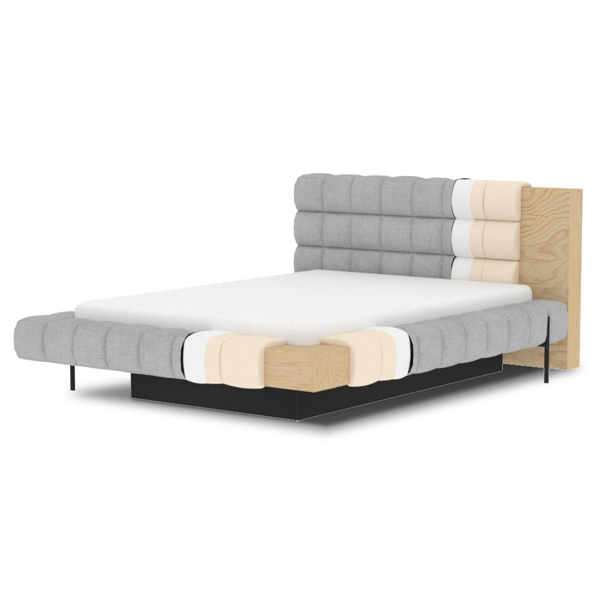 Lit coffre 180x200 sommier inclus Ezio Texturé Beige - vue 9