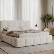 Lit coffre 180x200 sommier inclus Klaus Bouclé Beige