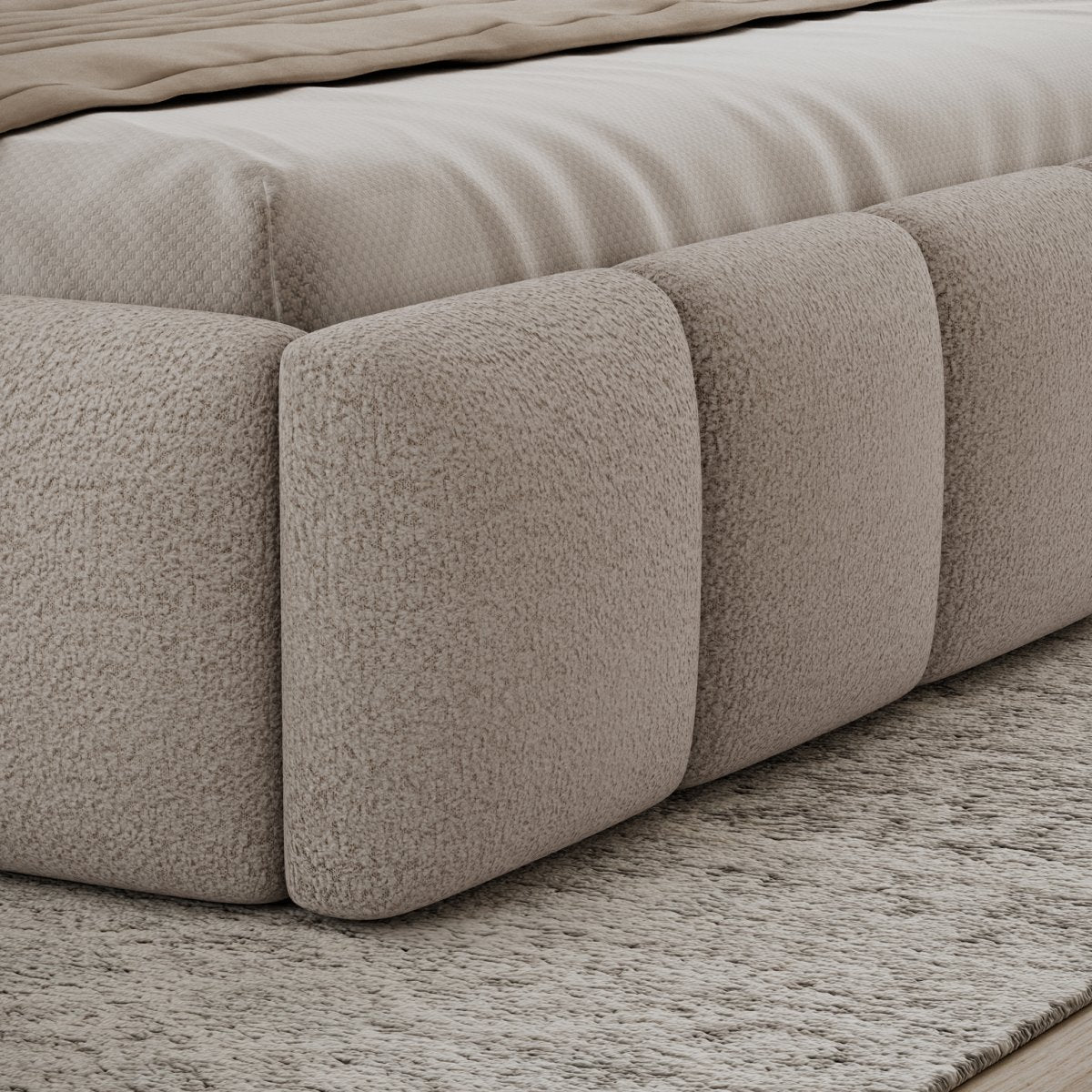 Lit coffre 180x200 sommier inclus Klaus Texturé Cachemire - vue 5