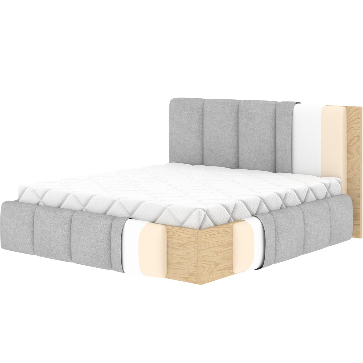 Lit coffre 180x200 sommier inclus Klaus Velours Gris foncé - vue 9
