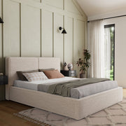 Lit coffre 180x200 sommier inclus Nox Velours côtelé Beige