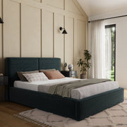 Lit coffre 180x200 sommier inclus Nox Velours côtelé Vert foncé