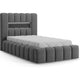 Lit coffre 90x200 sommier et LED inclus Auria Gris