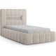 Lit coffre 90x200 sommier et LED inclus Auria Velours côtelé Beige