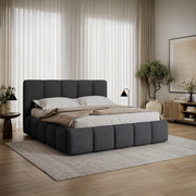 Lit coffre 180x200 sommier inclus Klaus Gris Foncé