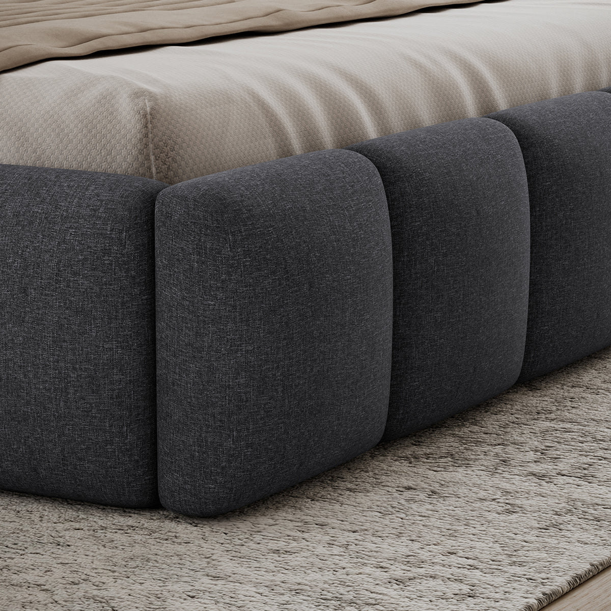 Lit coffre 160x200 sommier inclus Klaus Gris Foncé - vue 5