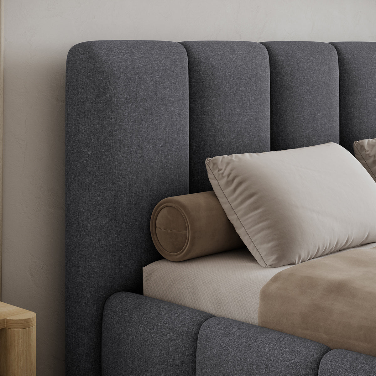 Lit coffre 180x200 sommier inclus Klaus Gris Foncé - vue 5