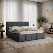 Lit coffre 160x200 sommier inclus Klaus Gris