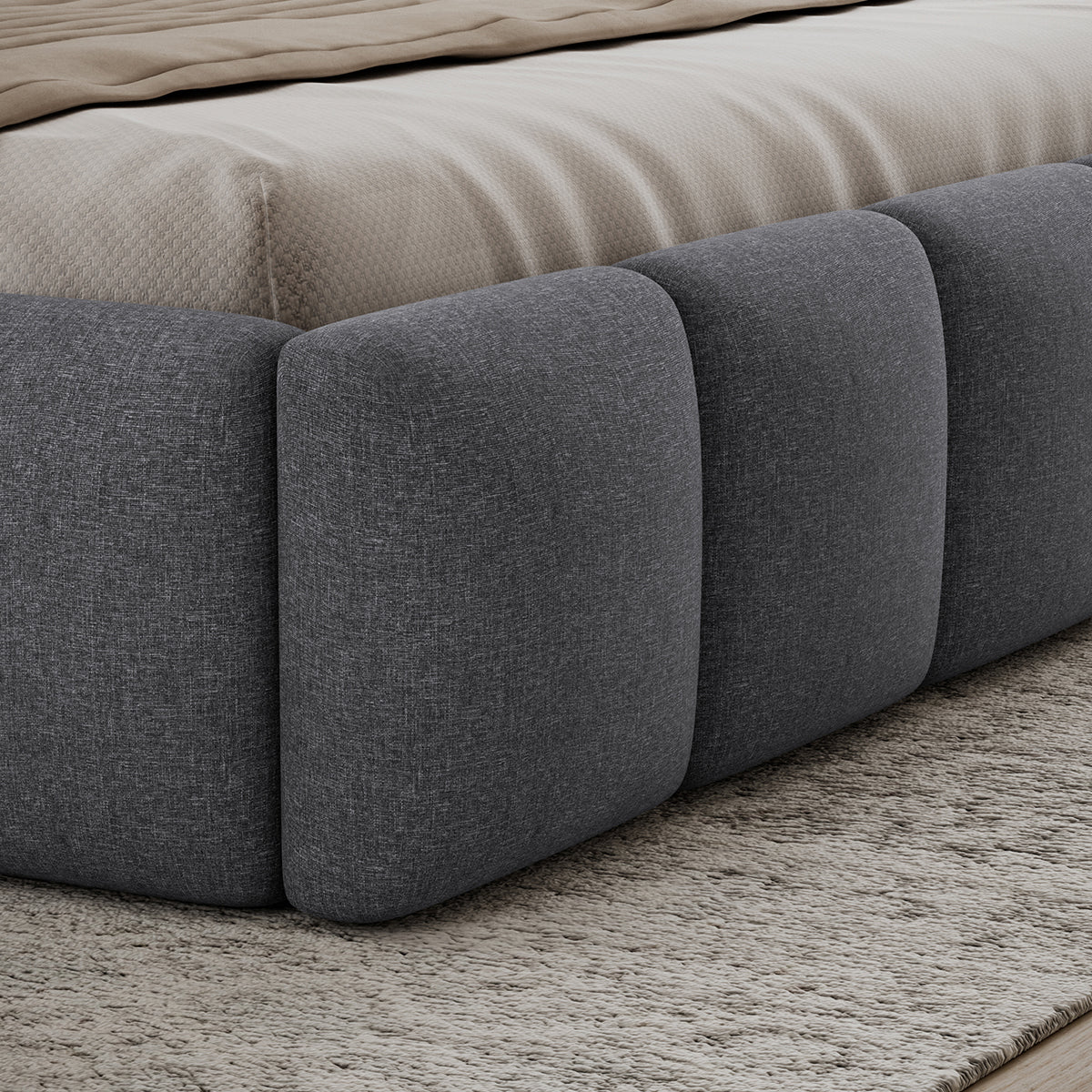 Lit coffre 160x200 sommier inclus Klaus Gris - vue 6