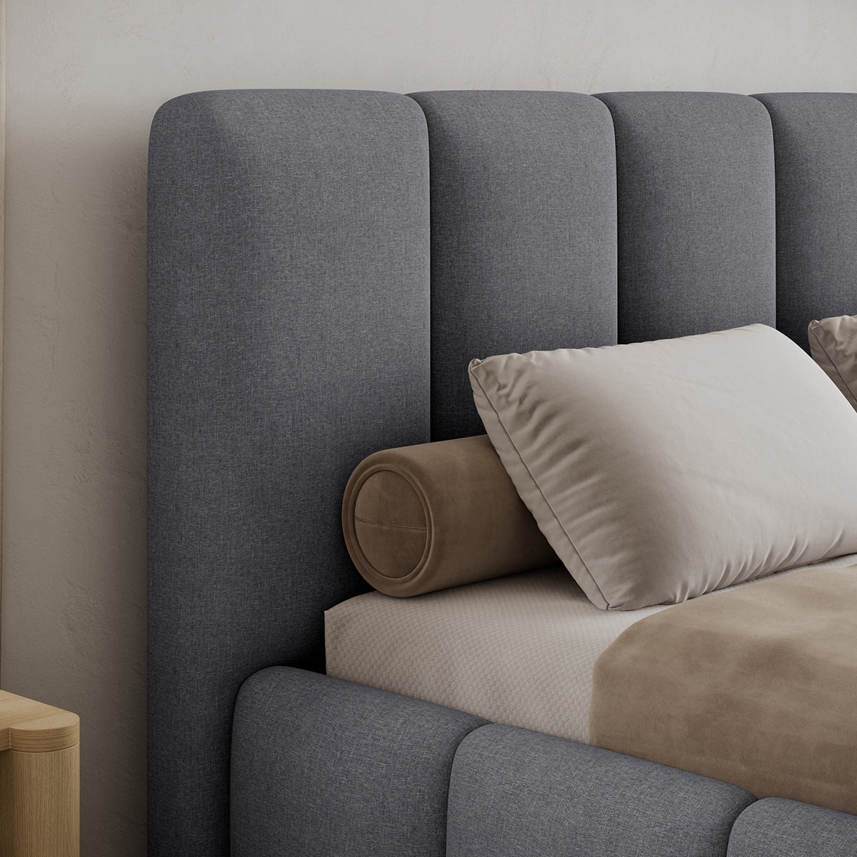 Lit coffre 160x200 sommier inclus Klaus Gris - vue 4