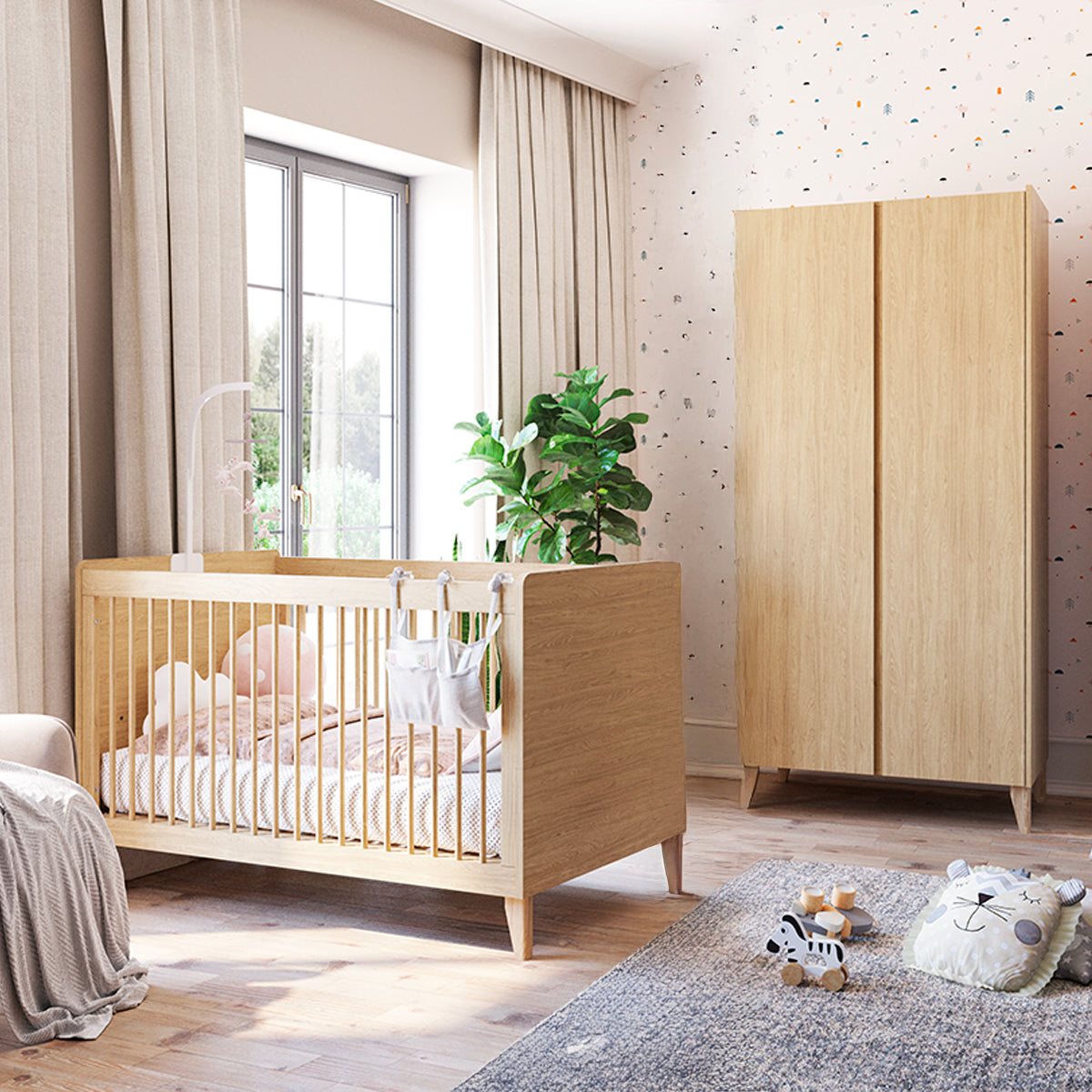 Lit évolutif 70x140 et armoire 2 portes Vox Muve Bois - vue 7