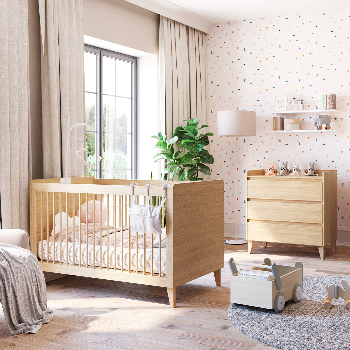 Lit évolutif 70x140 et commode 3 tiroirs Vox Muve Bois - vue 7