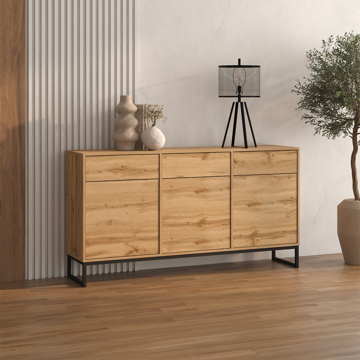 Buffet 3 portes 3 tiroirs Loa Bois - vue 2