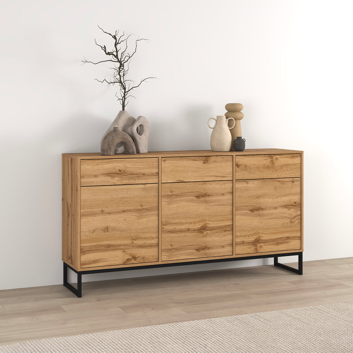 Buffet 3 portes 3 tiroirs Loa Bois - vue 3