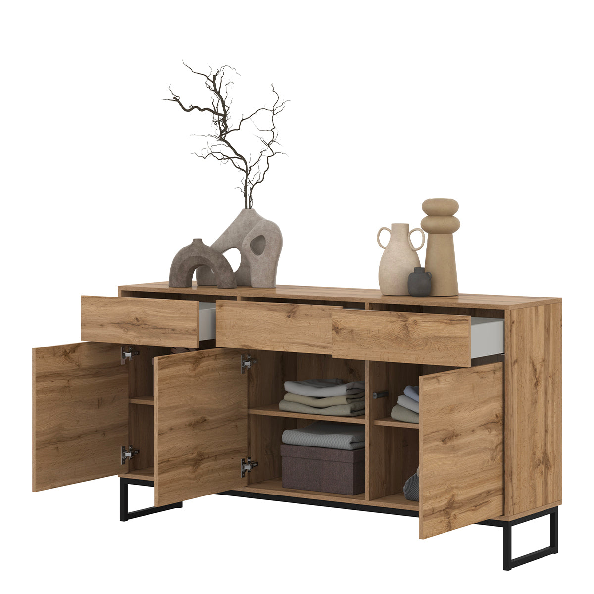 Buffet 3 portes 3 tiroirs Loa Bois - vue 5