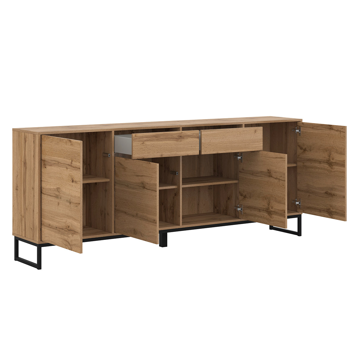 Buffet 4 portes 2 tiroirs Loa Bois - vue 4